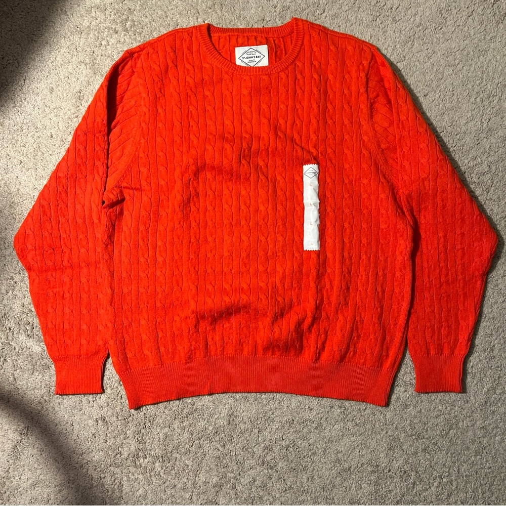 St. John Bay Men’s Cable Knitted Sweater Size: L